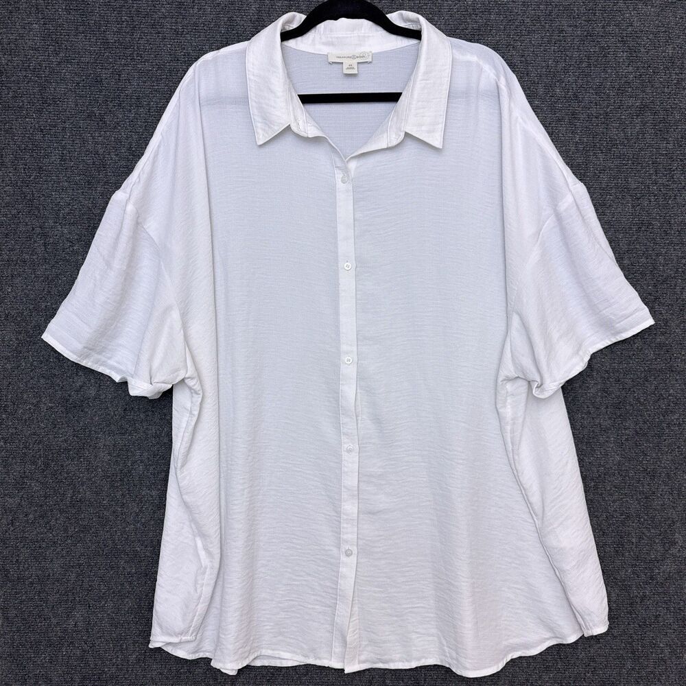Treasure & Bond Nordstrom Lightweight white button up blouse. Size: 3X